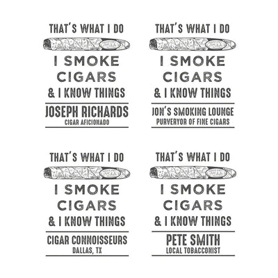 I Smoke Cigars and I Know Things Custom Cigar Band Holder Shadow Box