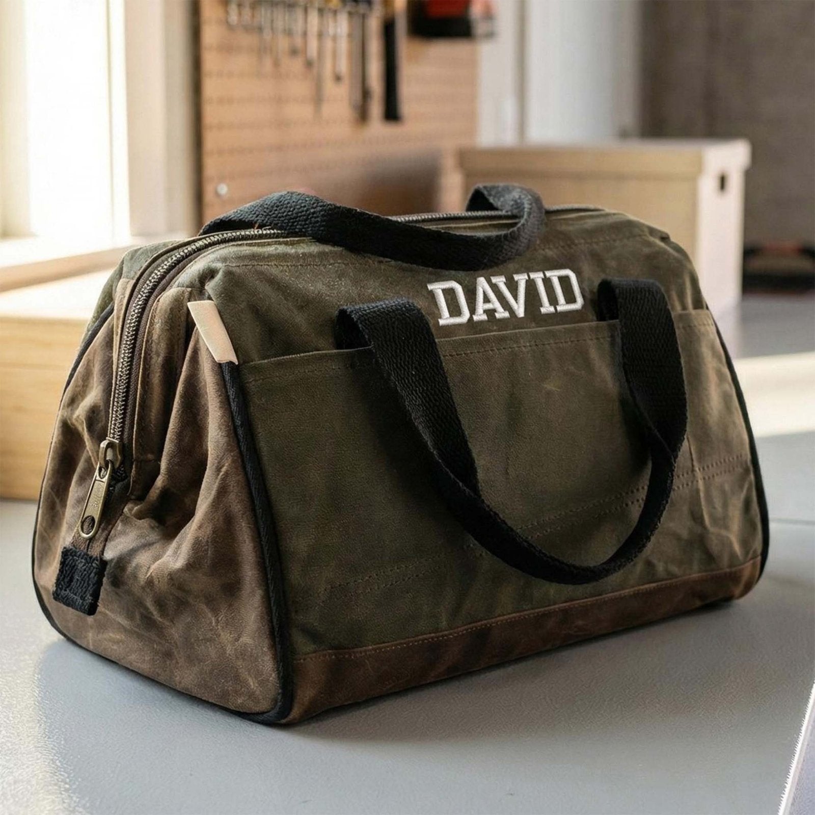 Kensley Heavy Duty Waxed Canvas Tool Bag 13 in