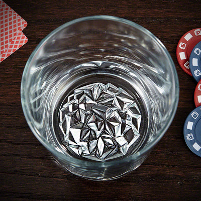 Monogrammed Bourbon Glasses with Glacier Bottom - Set of 4