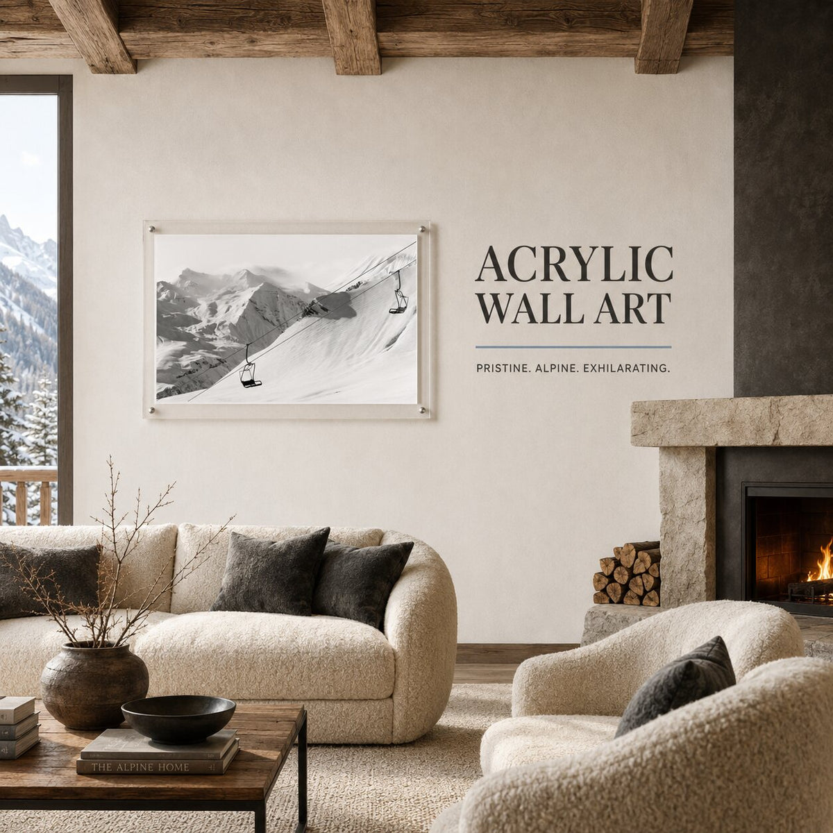 Only Up from Here Black & White Acrylic Wall Art Print