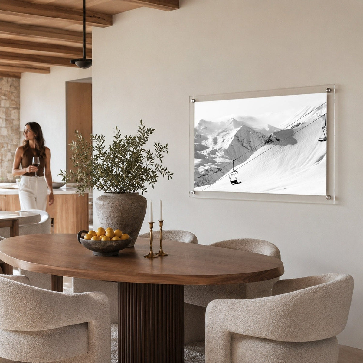 Only Up from Here Black & White Acrylic Wall Art Print