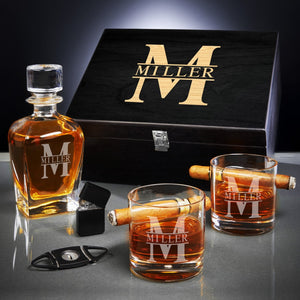 Two Glasses + Decanter + Black Box