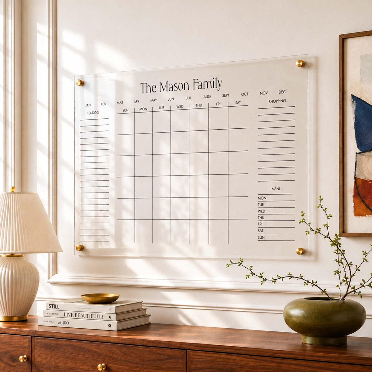 Personalized Acrylic Family Wall Calendar