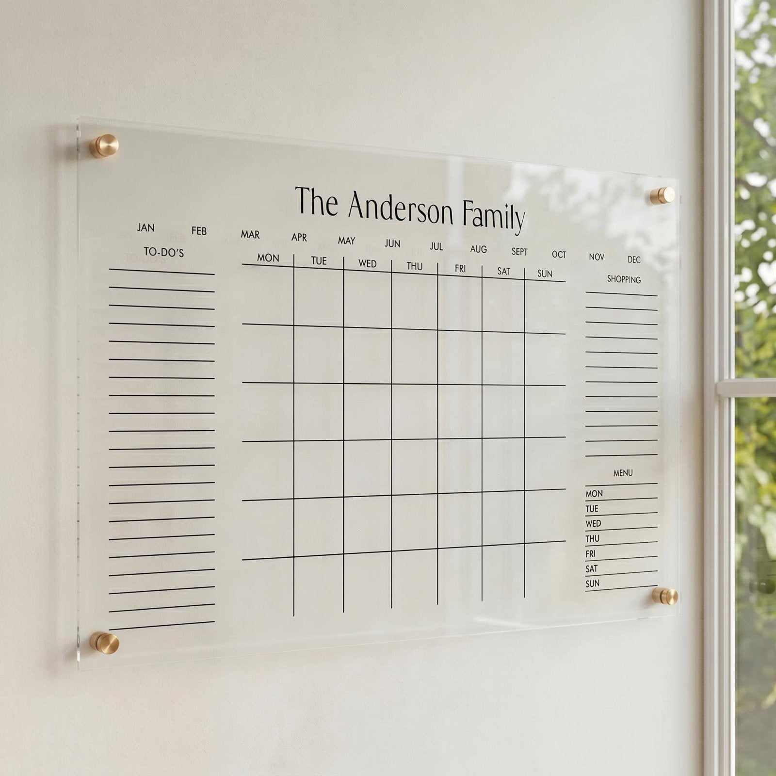 Personalized Acrylic Family Wall Calendar