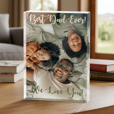 Personalized Acrylic Photo Block for Dad – Custom Picture Print, 1 - Inch Thick
