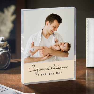 Personalized Acrylic Photo Block for Dad – Custom Picture Print, 1 - Inch Thick