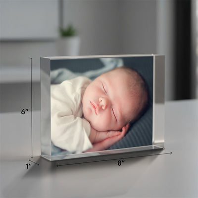 Personalized Baby Acrylic Photo Block – Custom Picture Print, 1 - Inch Thick