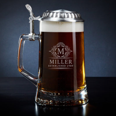 Personalized Flat-Lid German Beer Stein