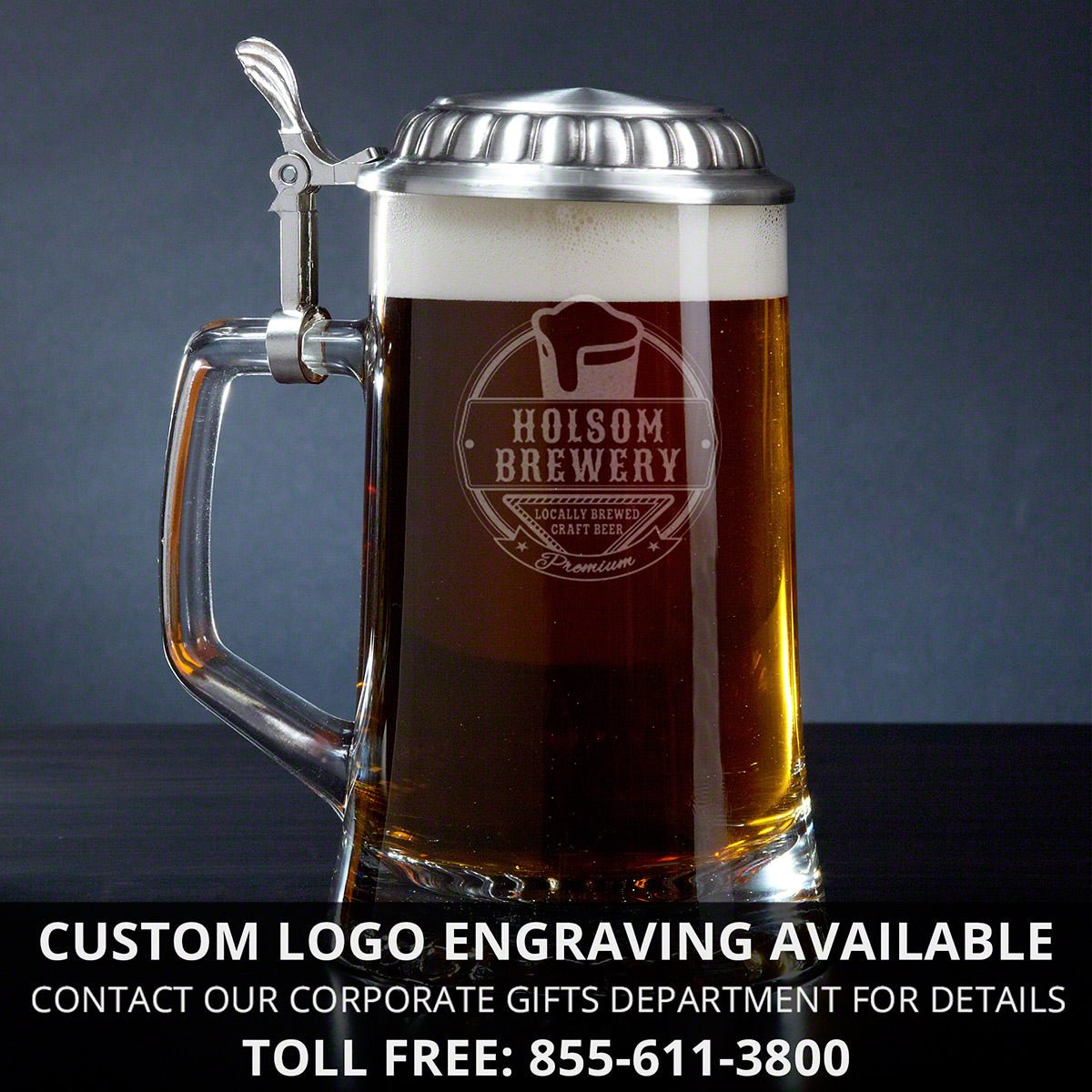 Personalized Flat-Lid German Beer Stein