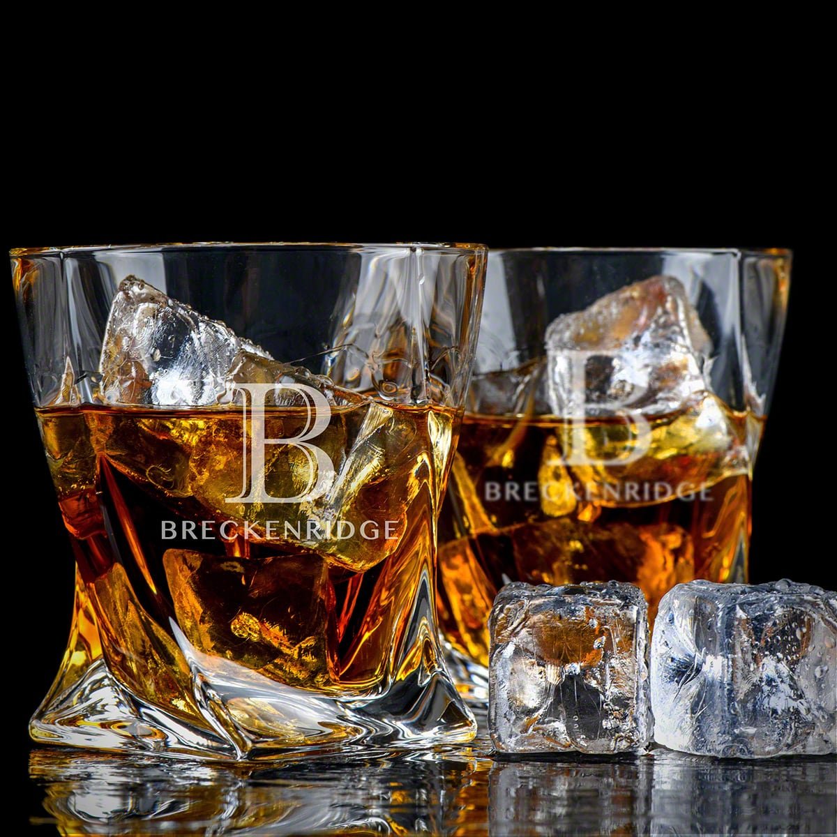 Personalized Black Onyx Twist Whiskey Gift Set