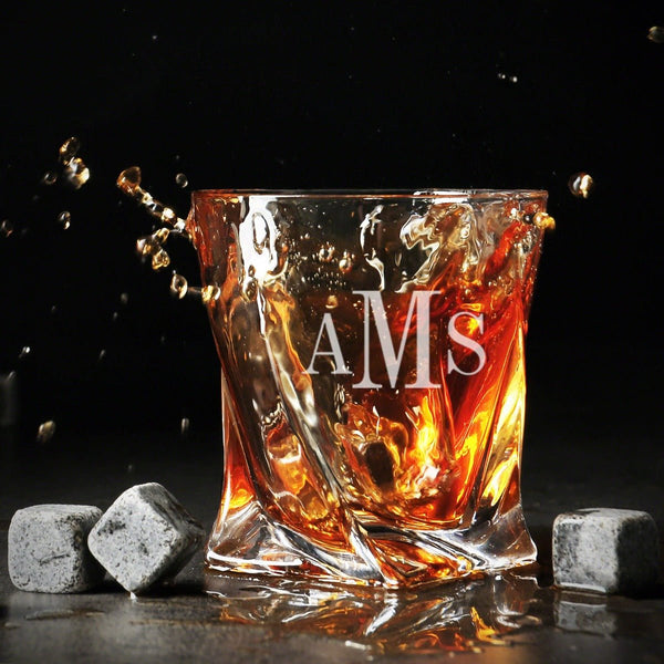 Personalized Black Onyx Twist Whiskey Gift Set