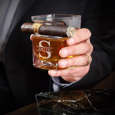 Personalized Decanter Set with Box and Cigar Glasses