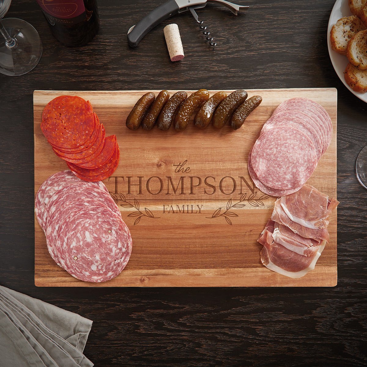 Personalized Exotic Hardwood 15x10x1 Chacuterie Cutting Board
