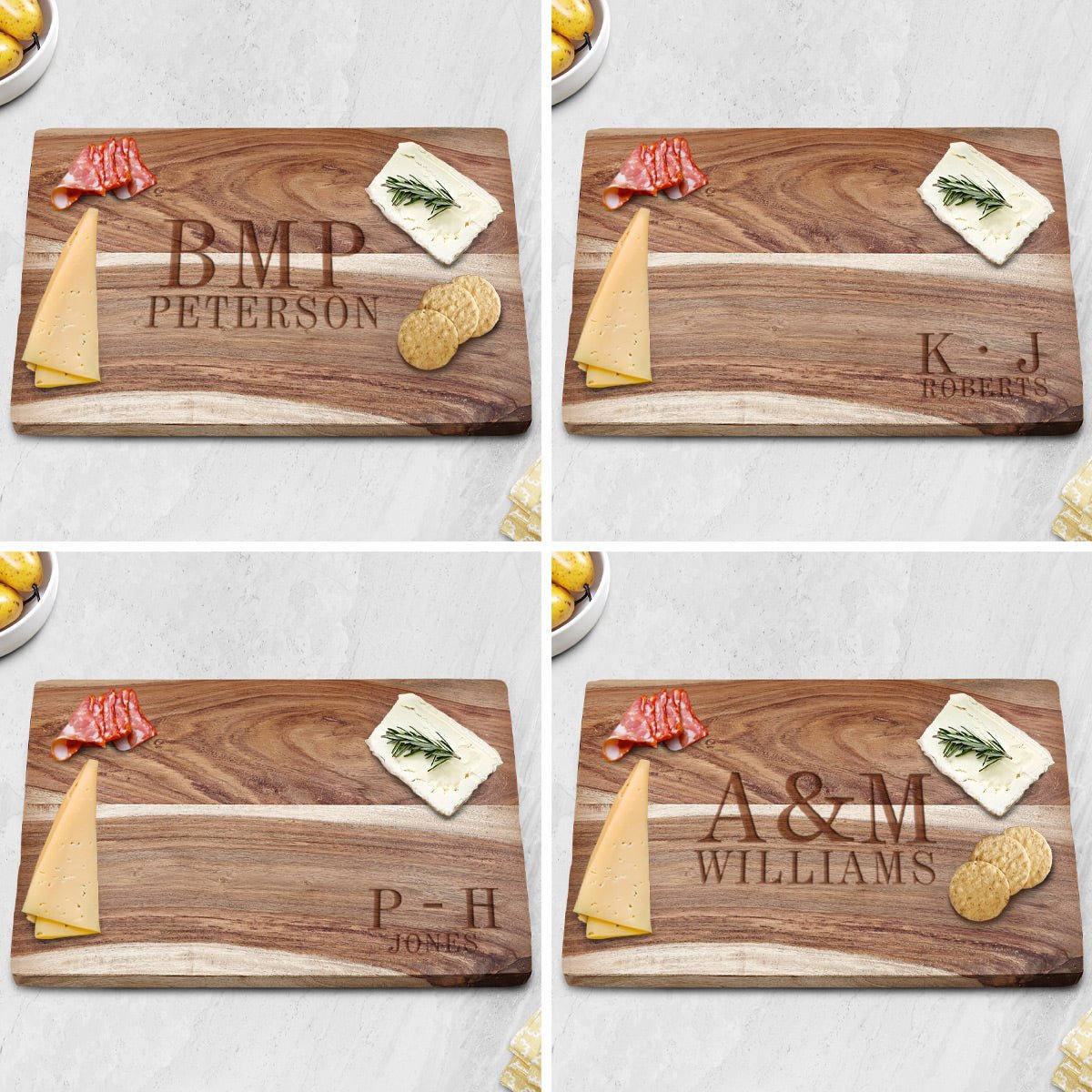 Personalized Exotic Hardwood 15x10x1 Chacuterie Cutting Board