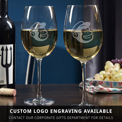 Personalized Marble Wine Chiller, Black with Custom Wine Glasses