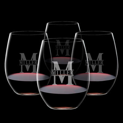 Personalized Riedel Wine Glasses, Cabernet/Red Wine - Set of 4