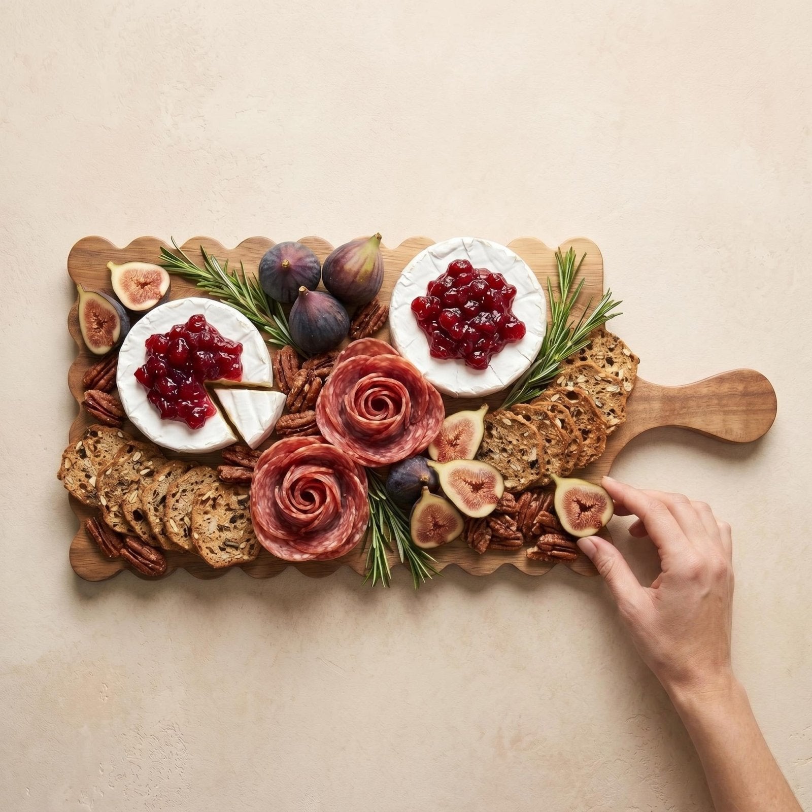 Personalized Scalloped Acacia Wood Cutting Board - 18.5 x 8 in