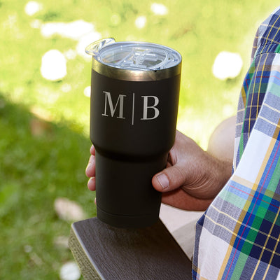 Personalized Stainless Steel Drink Tumbler 30oz - Insulated Black