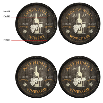 Personalized Vintage Winery Sign - Fruit of the Wine