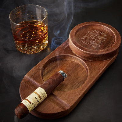 Personalized Whiskey Holder and Cigar Ashtray