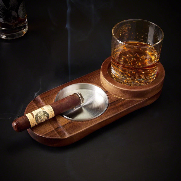 Personalized Whiskey Holder and Cigar Ashtray