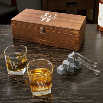 Personalized Whiskey Stones and 6oz Glasses Gift Set