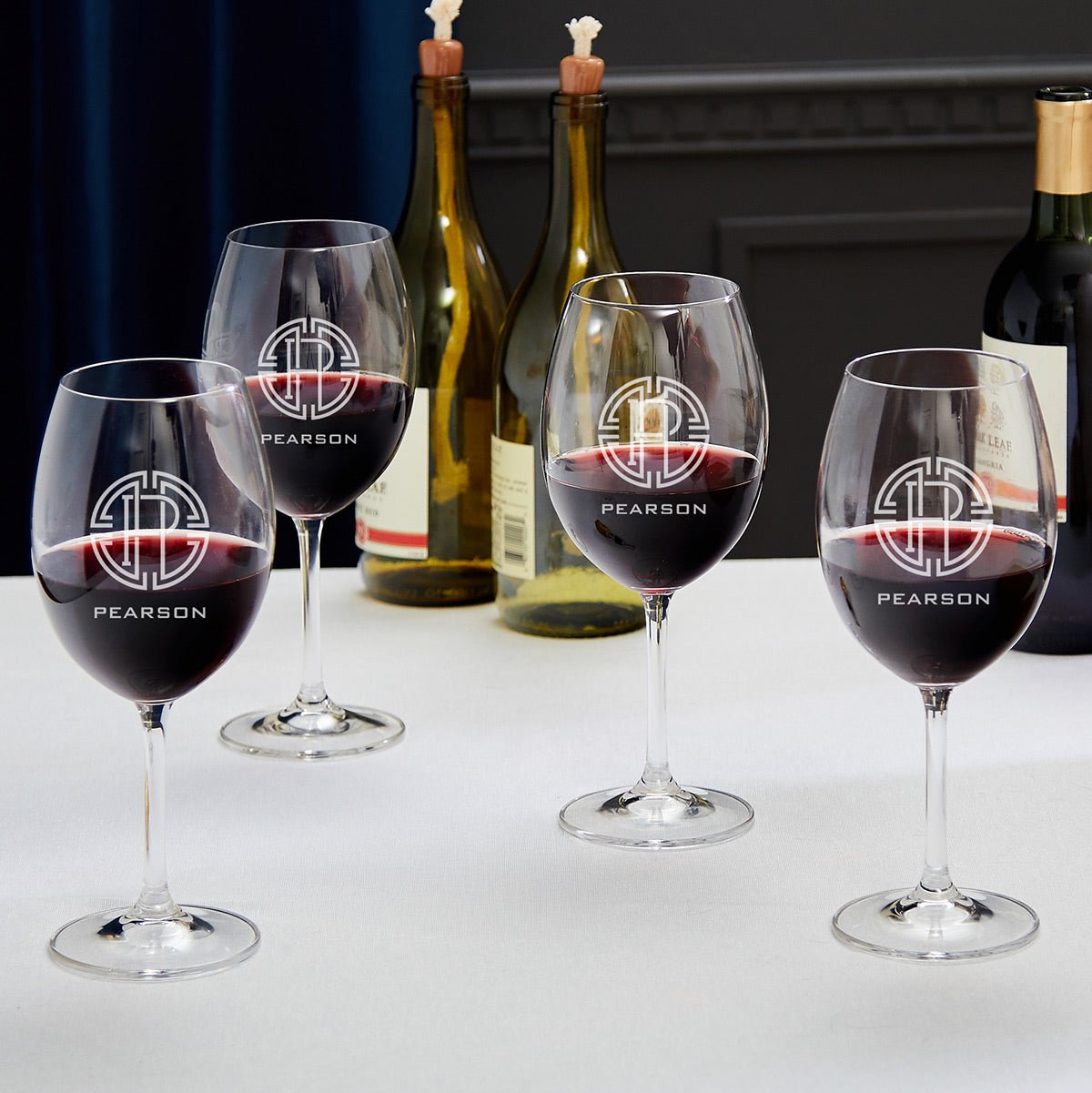Personalized Wine Glasses, Set of 4