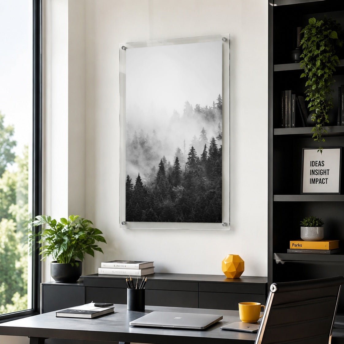 Pine & Seek Black & White Acrylic Wall Art Print