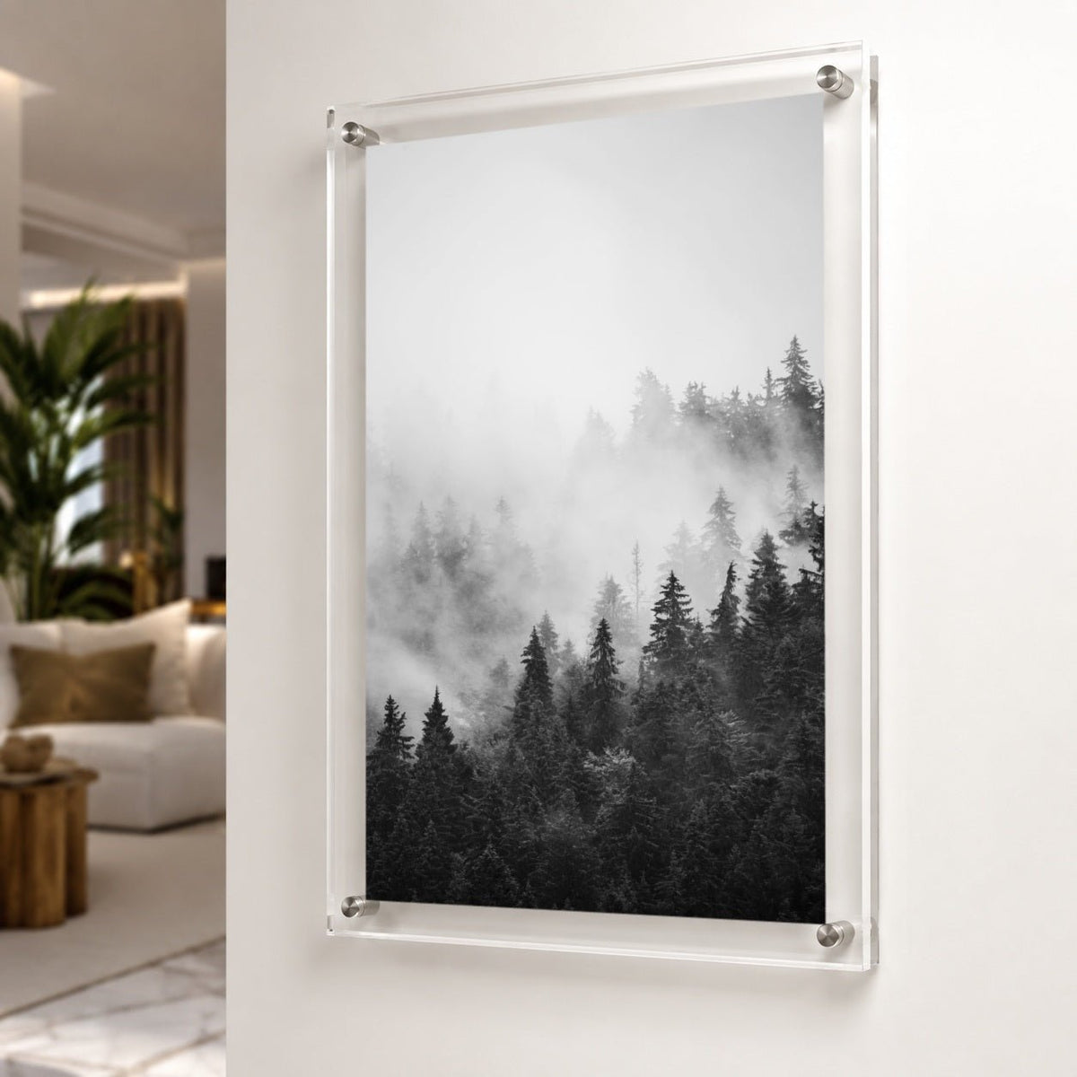 Pine & Seek Black & White Acrylic Wall Art Print