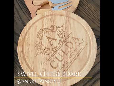 Engraved Swivel Cheese Board Set