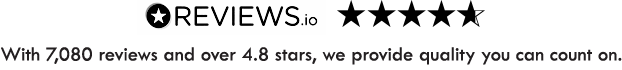 Text: "With 7,080 reviews and over 4.8 stars, we provide quality you can count on." Five star icons.