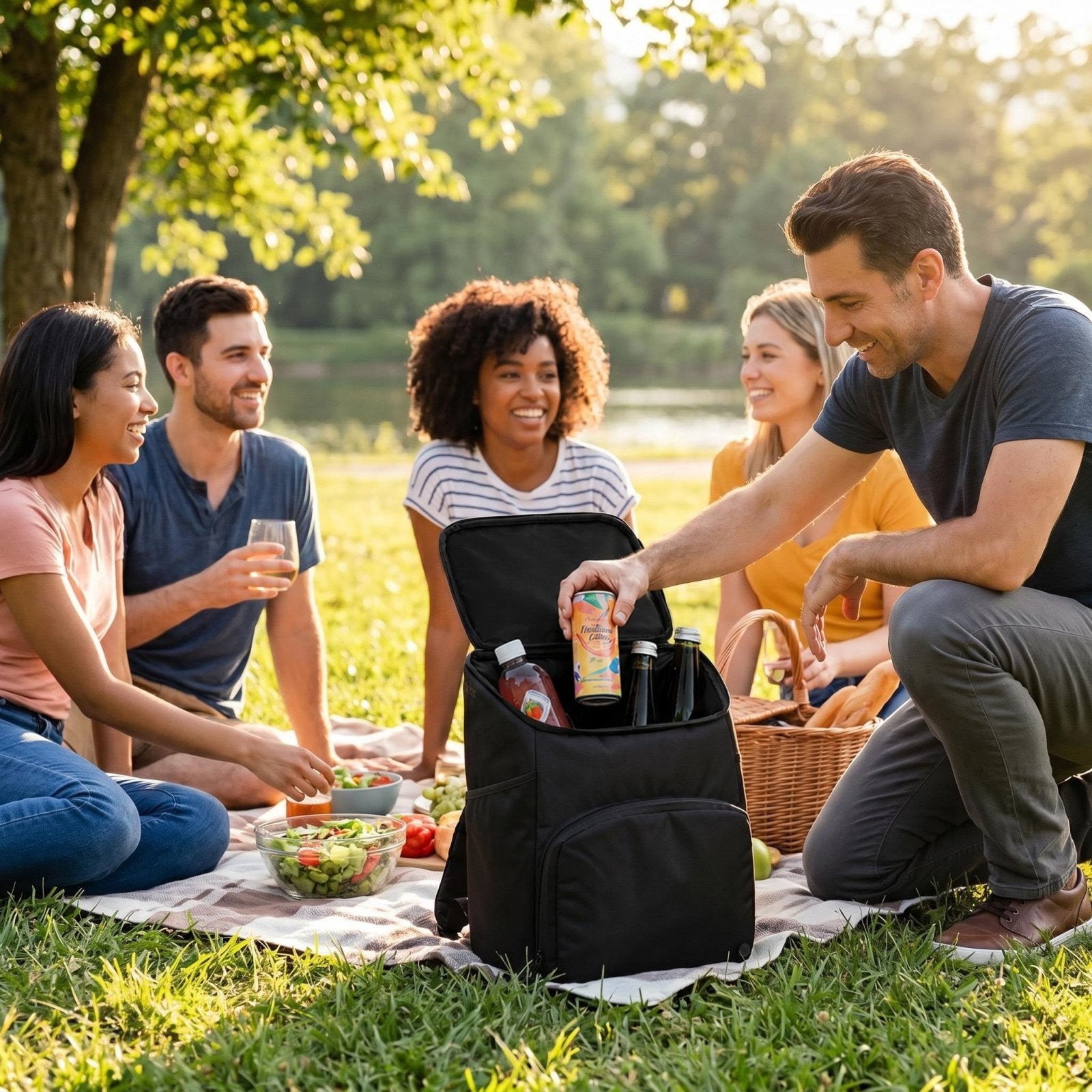 Ridgewell Recycled 18 Can Insulated Backpack Cooler - Black
