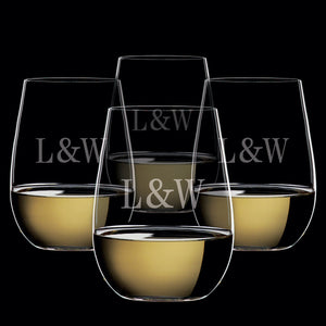 Four White Riedel Glasses