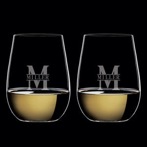 Two White Riedel Glasses