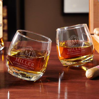 Roly Poly Rocking Whiskey Glasses, Set of 4