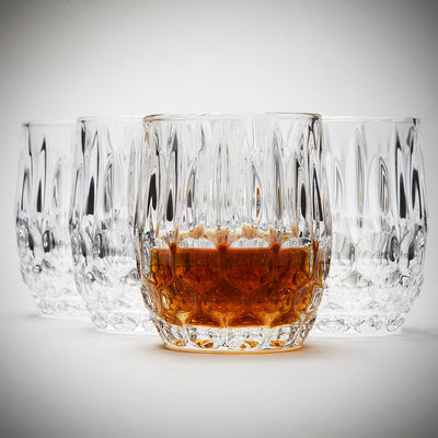 Roosevelt Whiskey Glass Cut Crystal, Set of 4