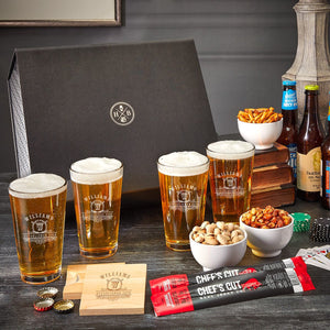 Four Pint Glasses + Luxury Gift Set