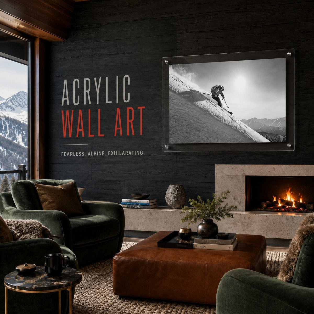 Steep Thrills Black & White Acrylic Wall Art Print
