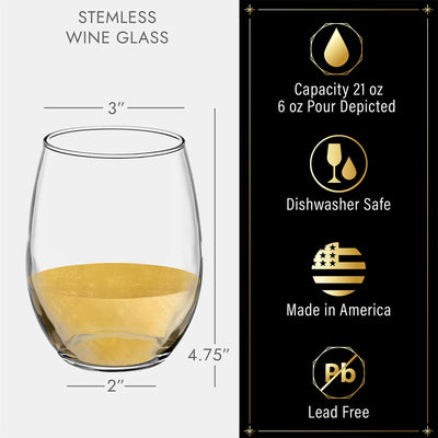 Stemless Custom Engraved Wine Glass