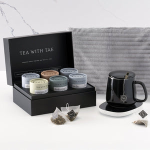 Teas + Black Mug + Throw Blanket