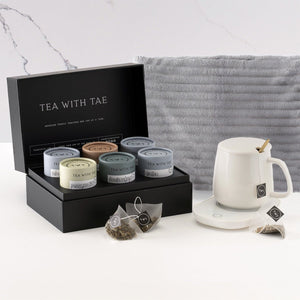 Teas + White Mug + Throw Blanket
