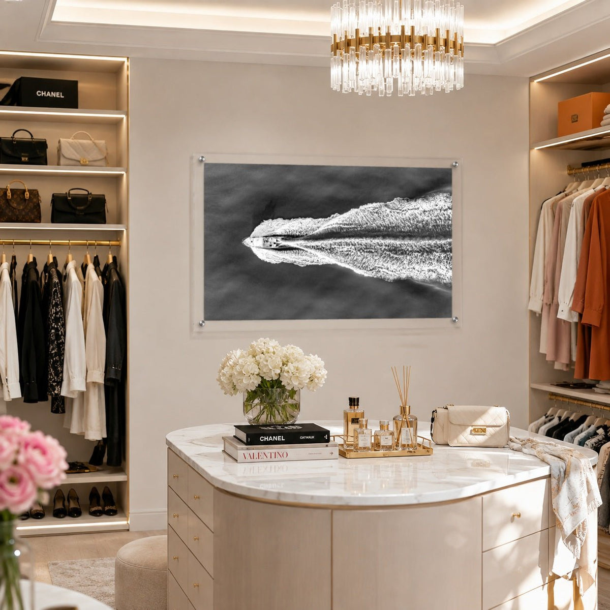 The Getaway Black & White Acrylic Wall Art Print - Horizontal