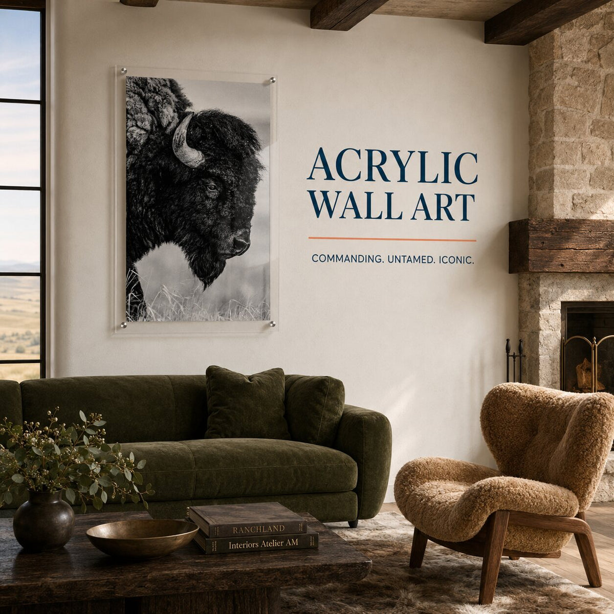 The Lookout Black & White Acrylic Wall Art Print