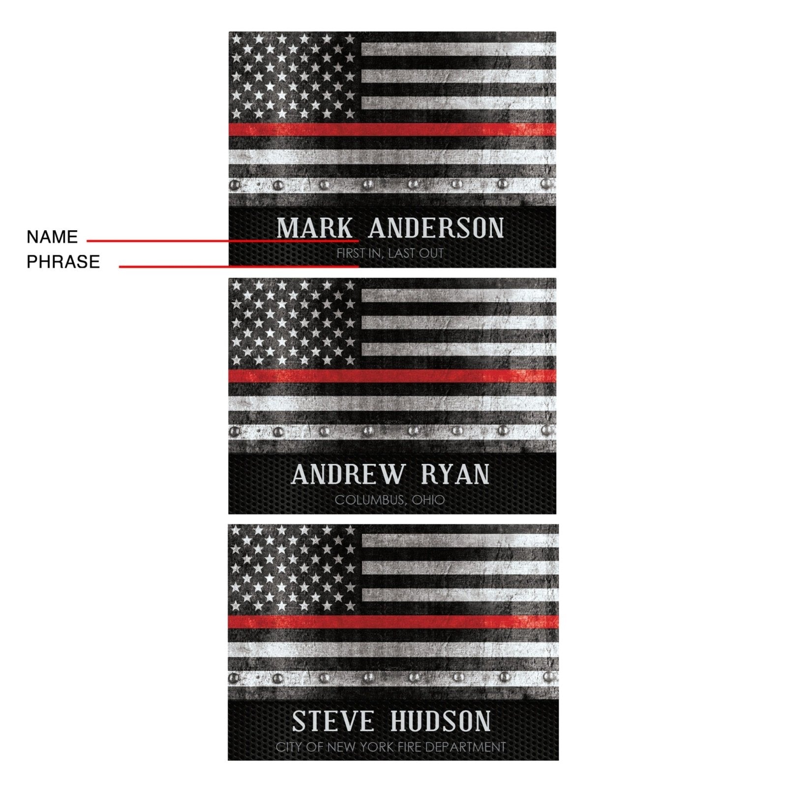 Thin Red Line Personalized Sign - Firefighter Gift