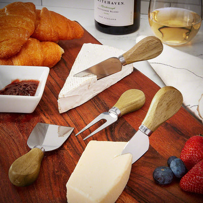 Trieste Engraved Charcuterie Board Set with Cheese Knife Set