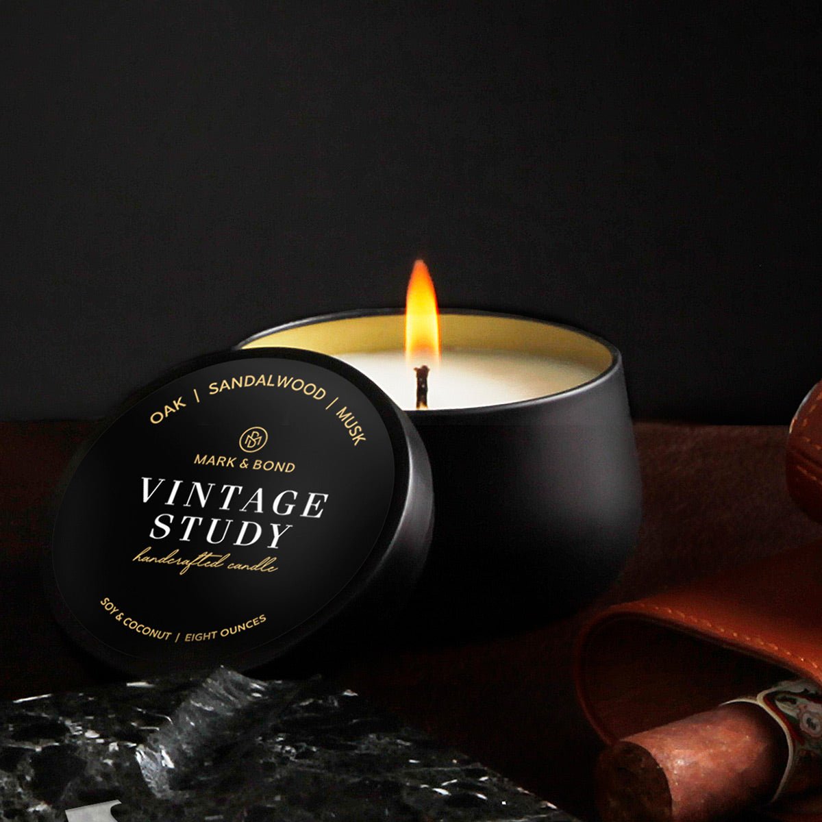 Vintage Study Luxury Scented Soy Candle, 40 - 45hrs