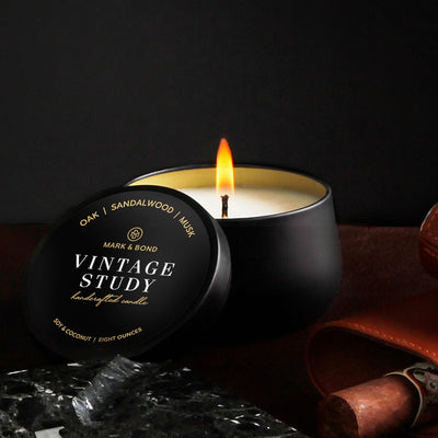 Vintage Study Luxury Scented Soy Candle, 40 - 45hrs