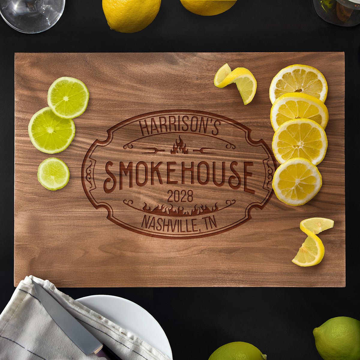 Walnut Monogrammed Cutting Board - Standard (0.75in Thick)