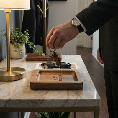 Winslow Valet Catchall Tray - Marble & Wood