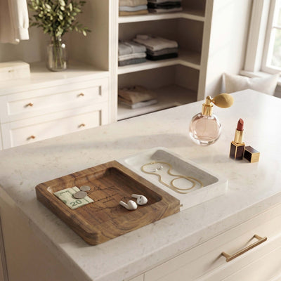 Winslow Valet Catchall Tray - Marble & Wood